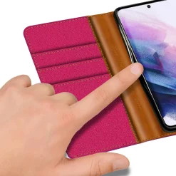 Samsung Galaxy S21 - Jeanslook Klapphülle mit Kartenfach
