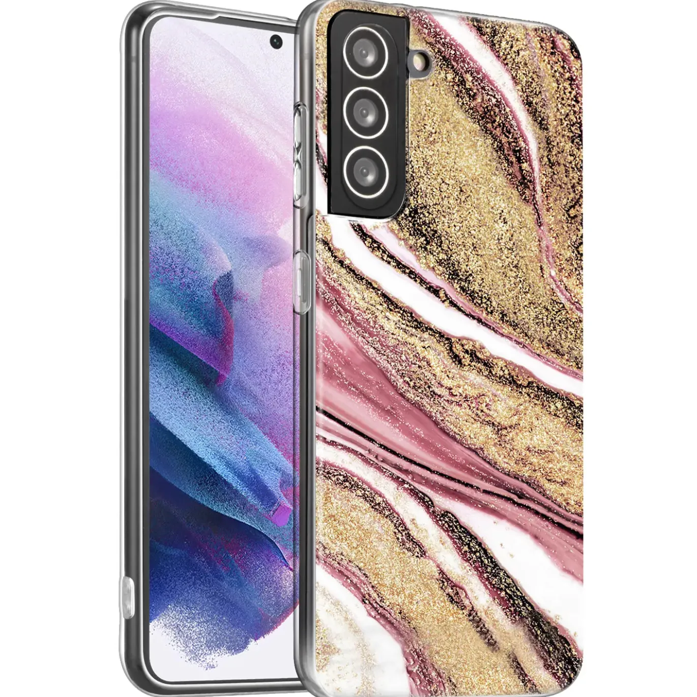 Samsung Galaxy S21 - Marmor & Sand Design Hülle