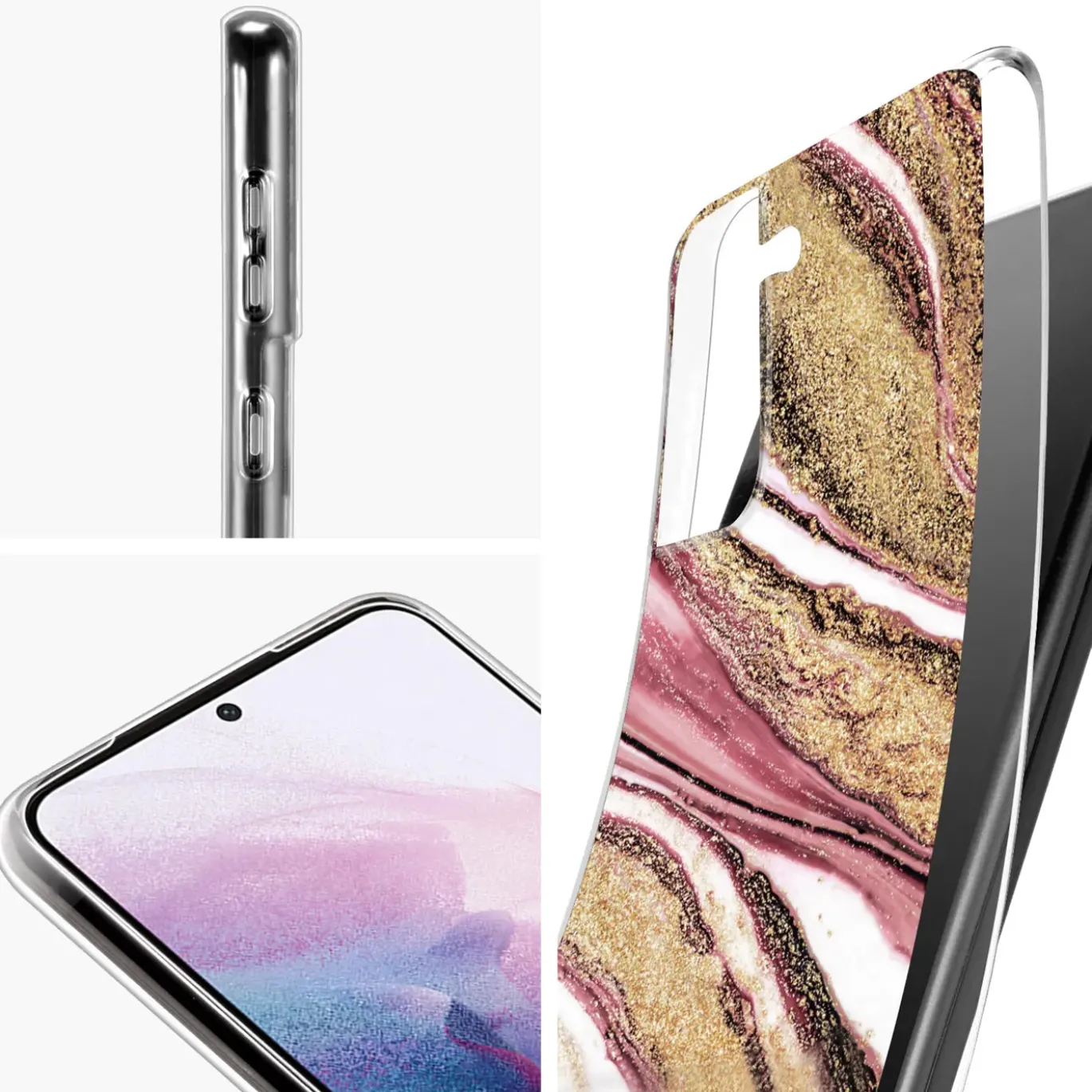 Samsung Galaxy S21 - Marmor & Sand Design Hülle