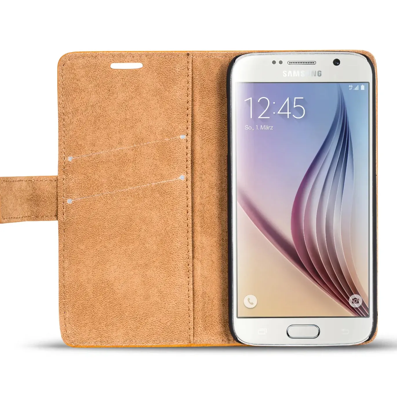Samsung Galaxy S6 - Retro Klapphülle mit Karten- & Geldfach