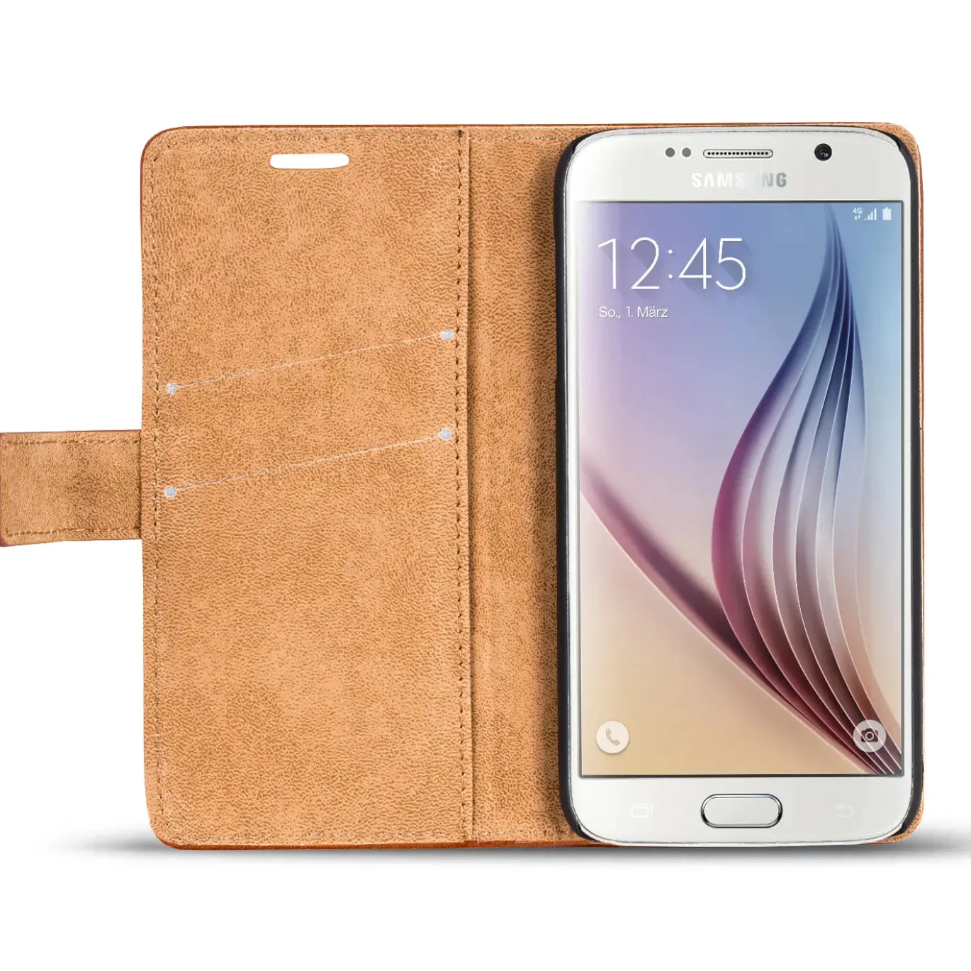 Samsung Galaxy S6 - Retro Klapphülle mit Karten- & Geldfach