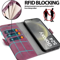Samsung Galaxy S24 - Robuste Klapphülle mit RFID Block