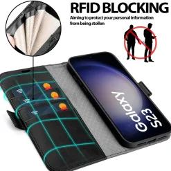 Samsung Galaxy S23 - Robuste Klapphülle mit RFID Block