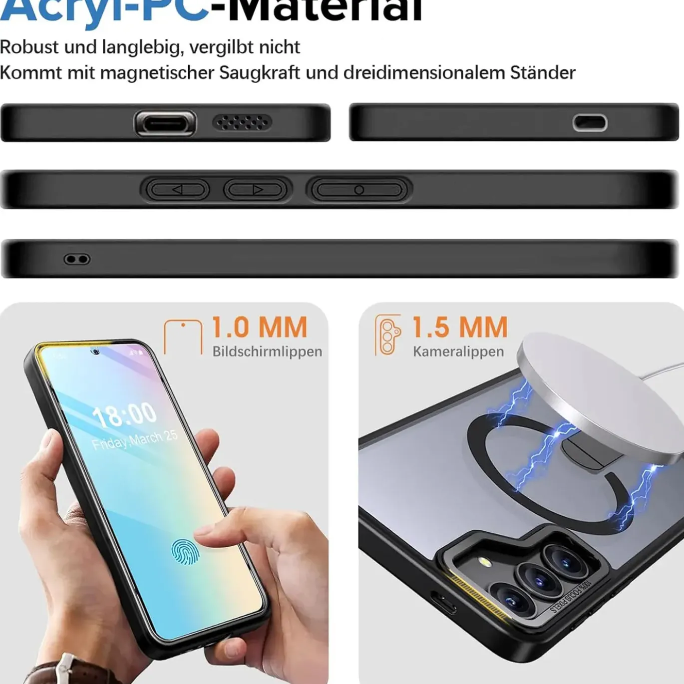 Samsung Galaxy S24 / S25 - MagSafe Case mit Aufstellfunktion