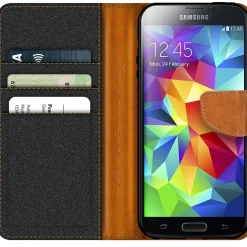 Samsung Galaxy S5 / S5 Neo - Jeanslook Klapphülle mit Kartenfach