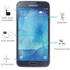 Samsung Galaxy S5 / S5 Neo - 2x 9H Panzer Glasfolie, Displayfolie