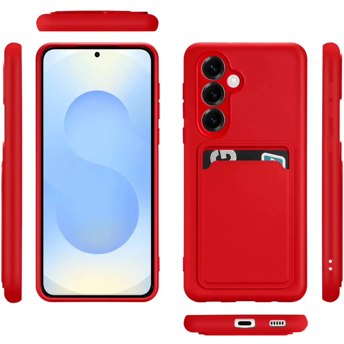 Samsung Galaxy S25 - Silikonhülle mit Kartenfach & Kameraschutz