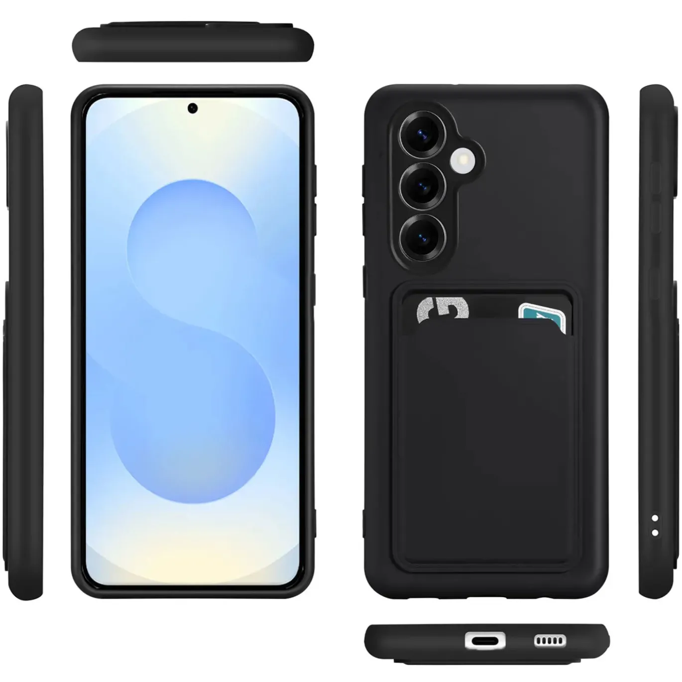 Samsung Galaxy S25 - Silikonhülle mit Kartenfach & Kameraschutz