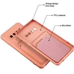 Samsung Galaxy S10 - Silikonhülle mit Kartenfach & Kameraschutz