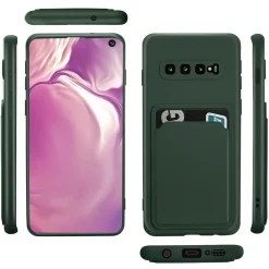 Samsung Galaxy S10 - Silikonhülle mit Kartenfach & Kameraschutz