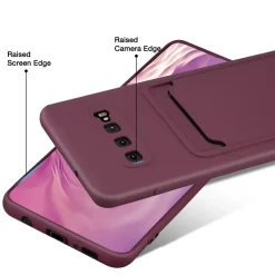 Samsung Galaxy S10 - Silikonhülle mit Kartenfach & Kameraschutz