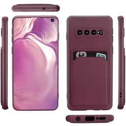 Samsung Galaxy S10 - Silikonhülle mit Kartenfach & Kameraschutz