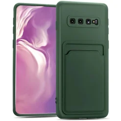Samsung Galaxy S10 - Silikonhülle mit Kartenfach & Kameraschutz