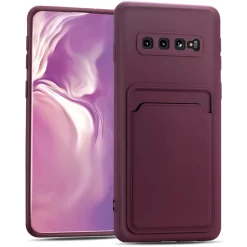 Samsung Galaxy S10 - Silikonhülle mit Kartenfach & Kameraschutz