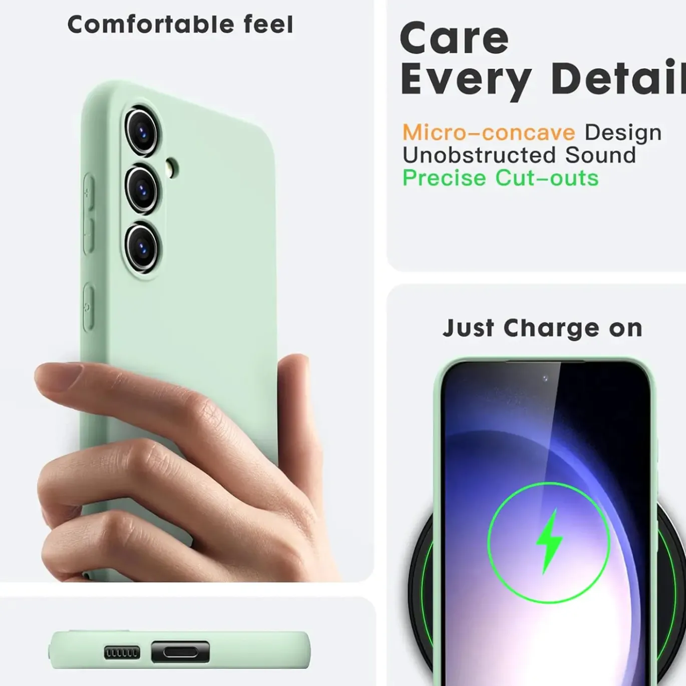 Samsung Galaxy S24 - Silikon Case mit Mikrofaser-Innenseite