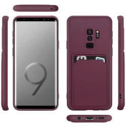 Samsung Galaxy S9 - Silikonhülle mit Kartenfach & Kameraschutz
