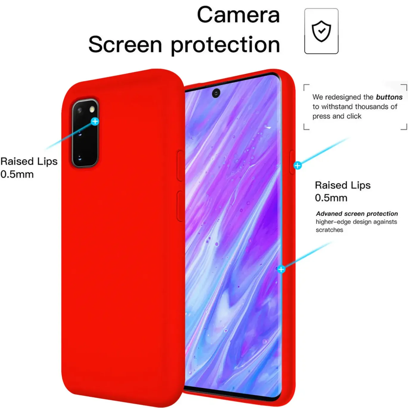 Samsung Galaxy S20 - Silikon Case mit Mikrofaser-Innenseite