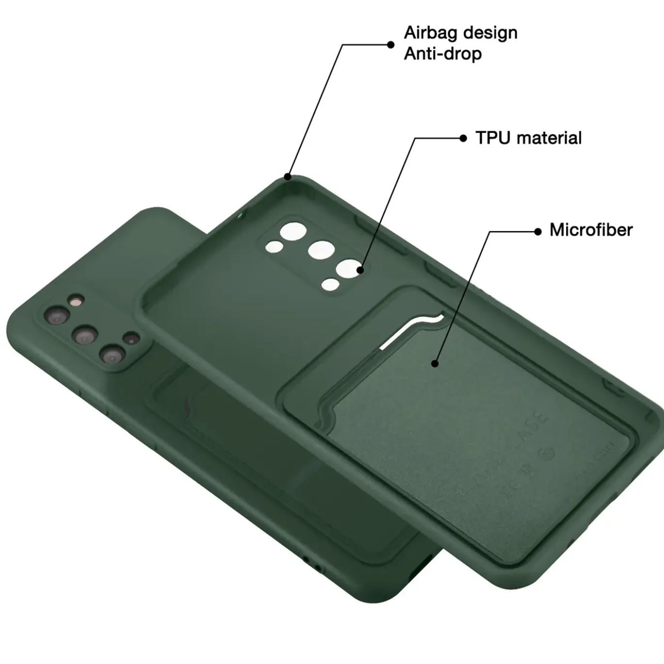 Samsung Galaxy S20 - Silikonhülle mit Kartenfach & Kameraschutz