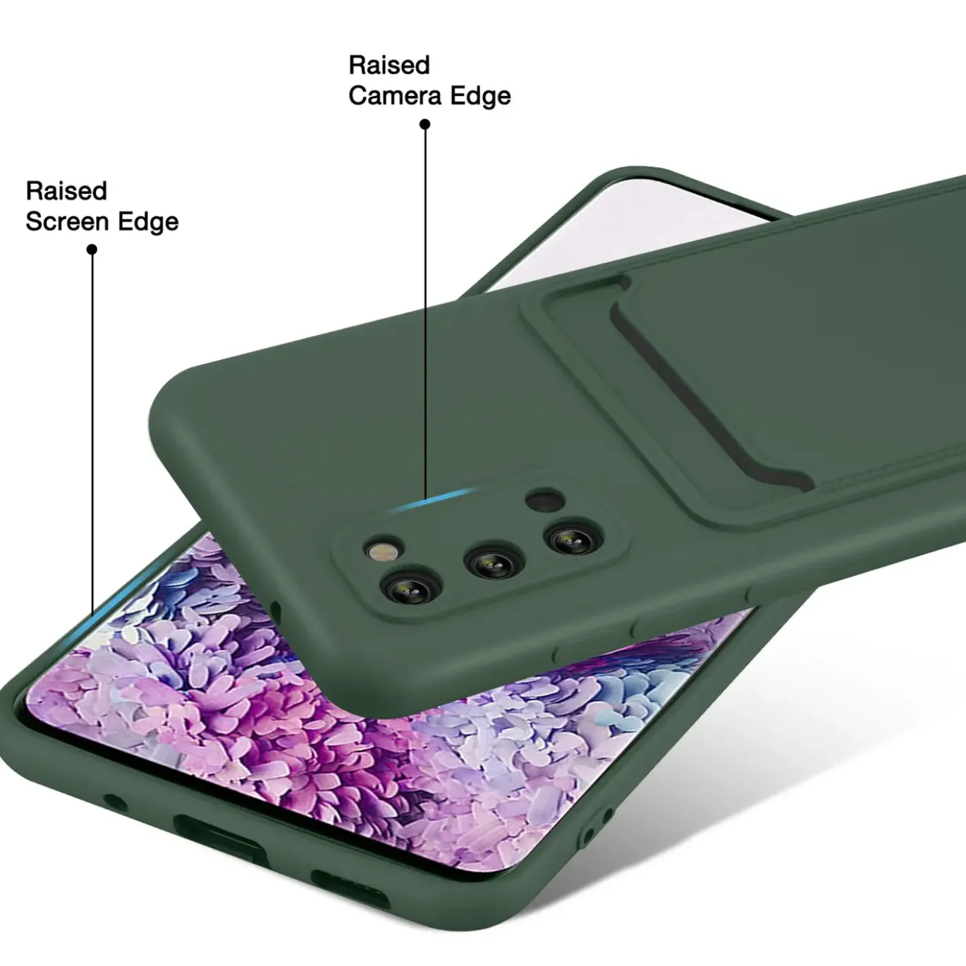 Samsung Galaxy S20 - Silikonhülle mit Kartenfach & Kameraschutz