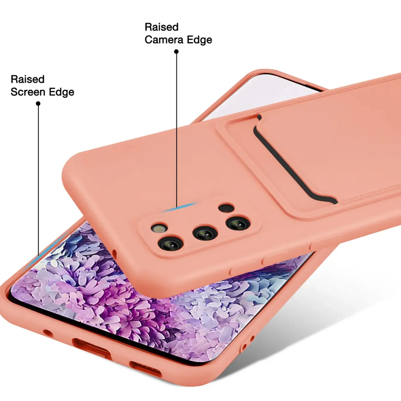 Samsung Galaxy S20 - Silikonhülle mit Kartenfach & Kameraschutz
