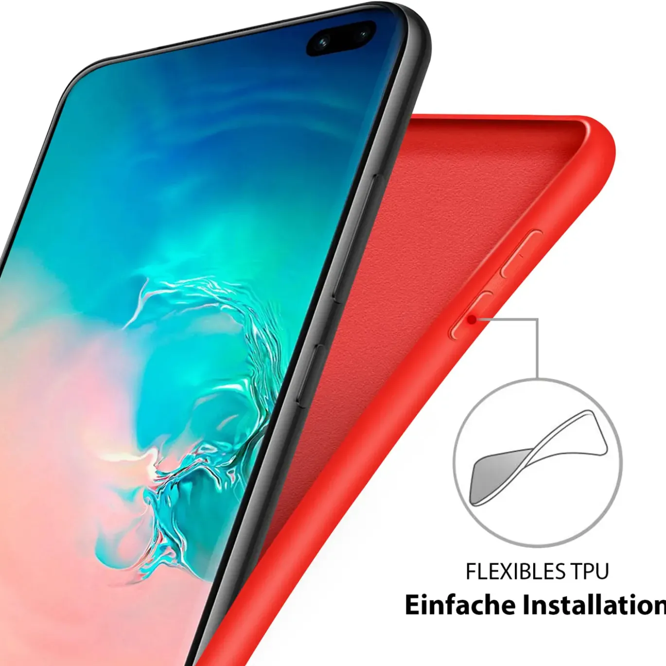 Samsung Galaxy S10 - Silikon Case mit Mikrofaser-Innenseite