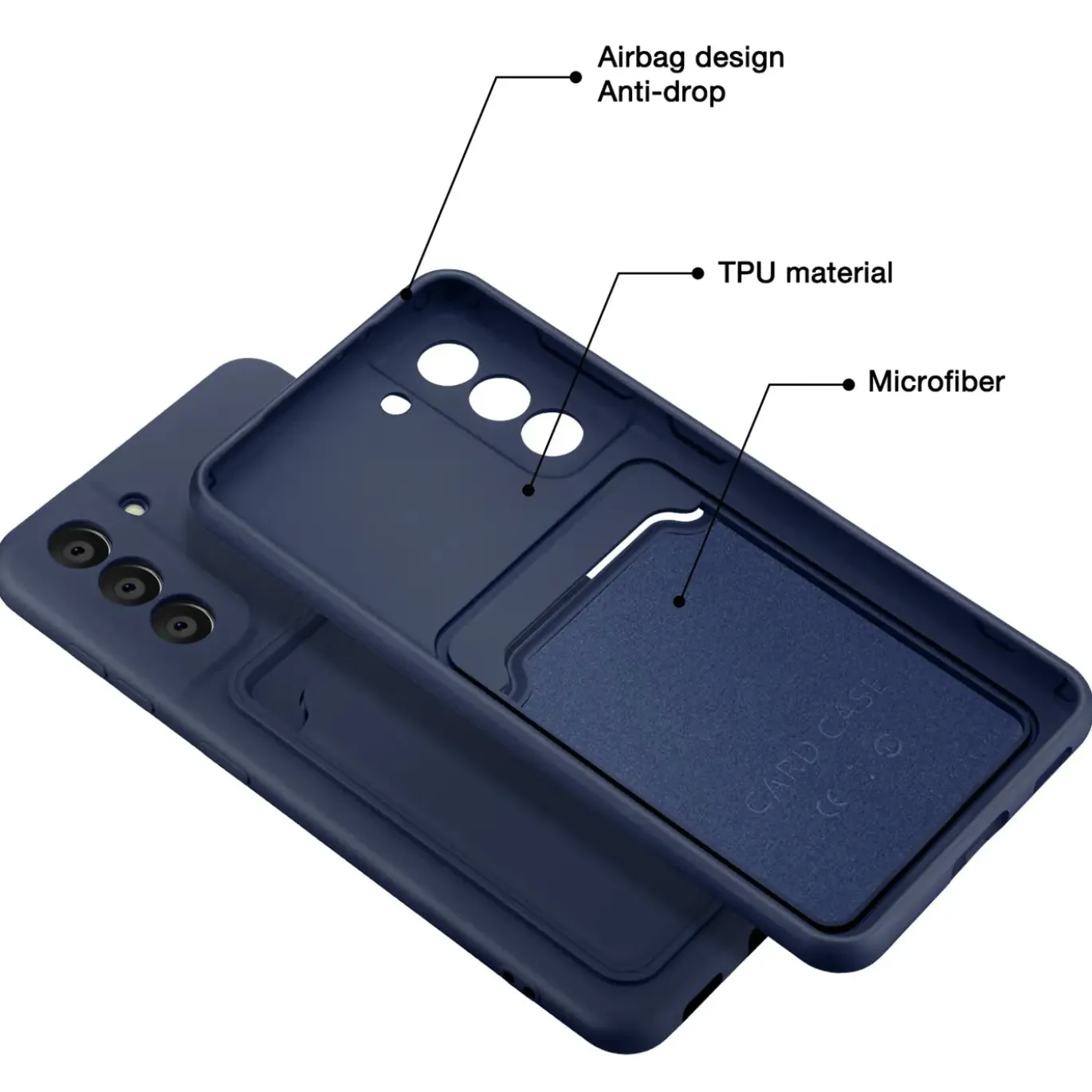Samsung Galaxy S21 - Silikonhülle mit Kartenfach & Kameraschutz