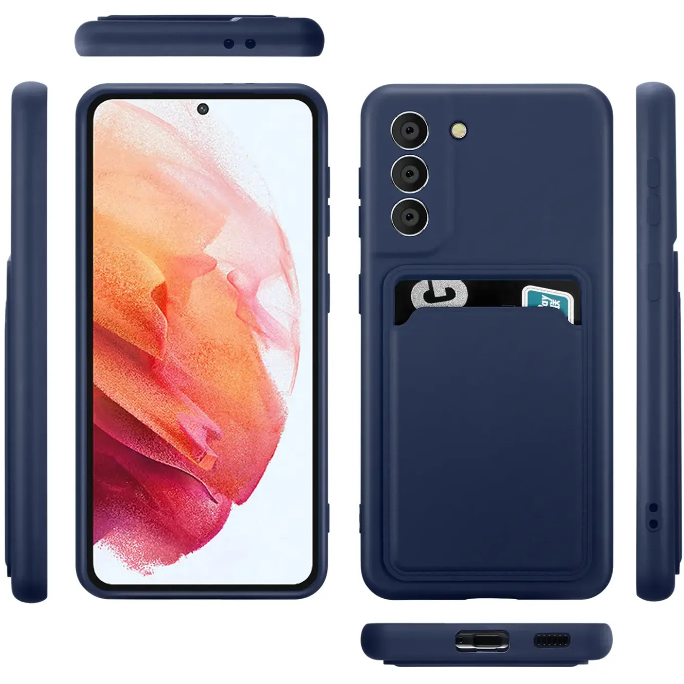 Samsung Galaxy S21 - Silikonhülle mit Kartenfach & Kameraschutz