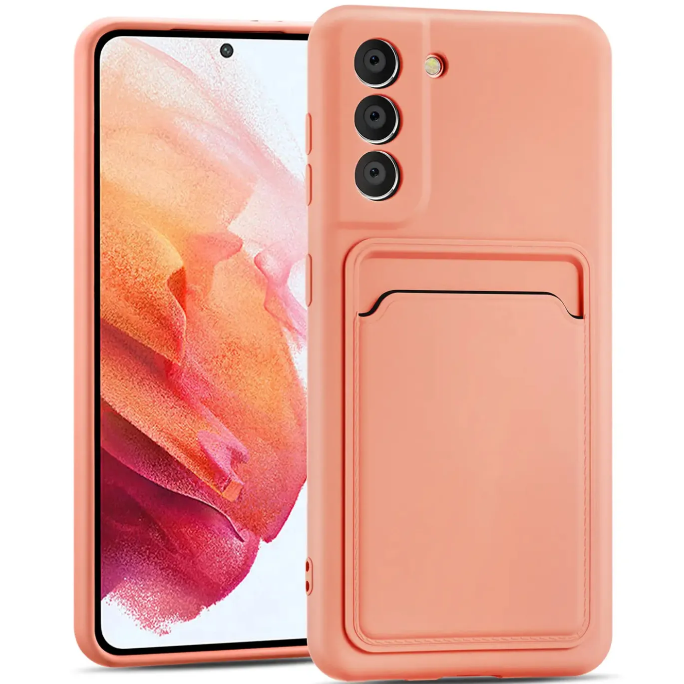 Samsung Galaxy S21 - Silikonhülle mit Kartenfach & Kameraschutz
