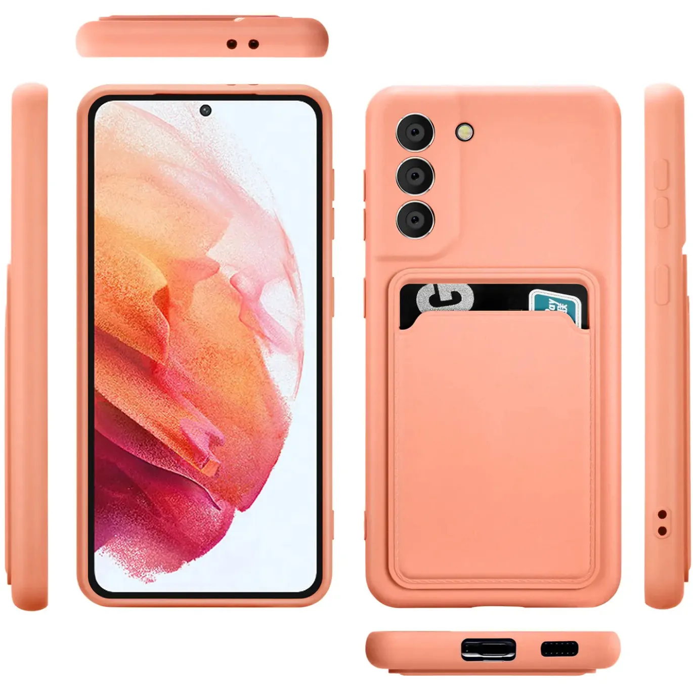 Samsung Galaxy S21 - Silikonhülle mit Kartenfach & Kameraschutz