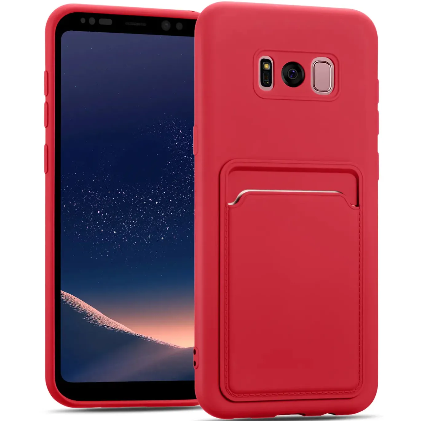 Samsung Galaxy S8 - Silikonhülle mit Kartenfach & Kameraschutz
