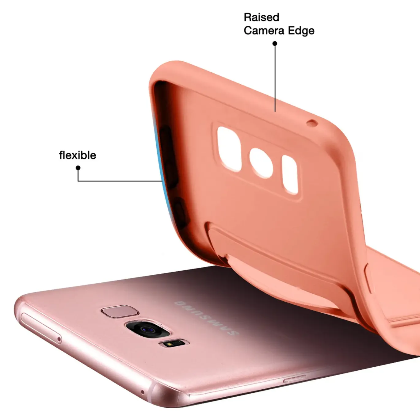 Samsung Galaxy S8 - Silikonhülle mit Kartenfach & Kameraschutz