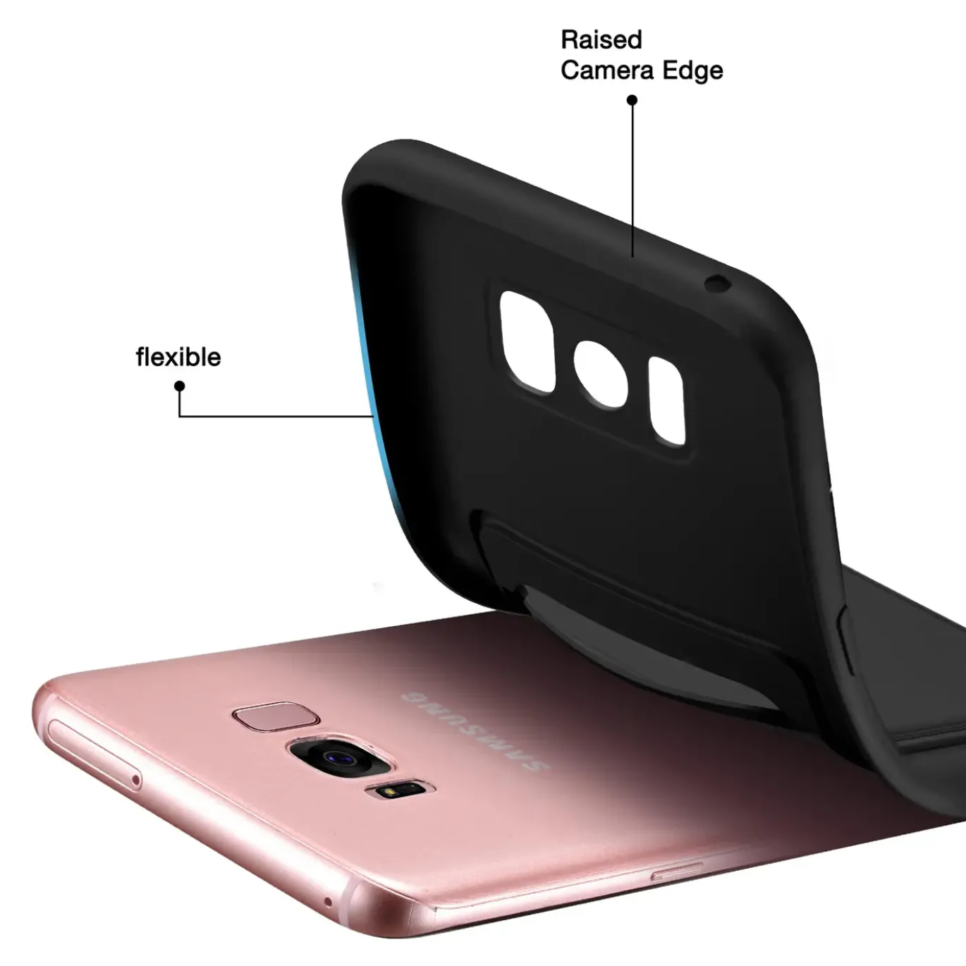Samsung Galaxy S8 - Silikonhülle mit Kartenfach & Kameraschutz
