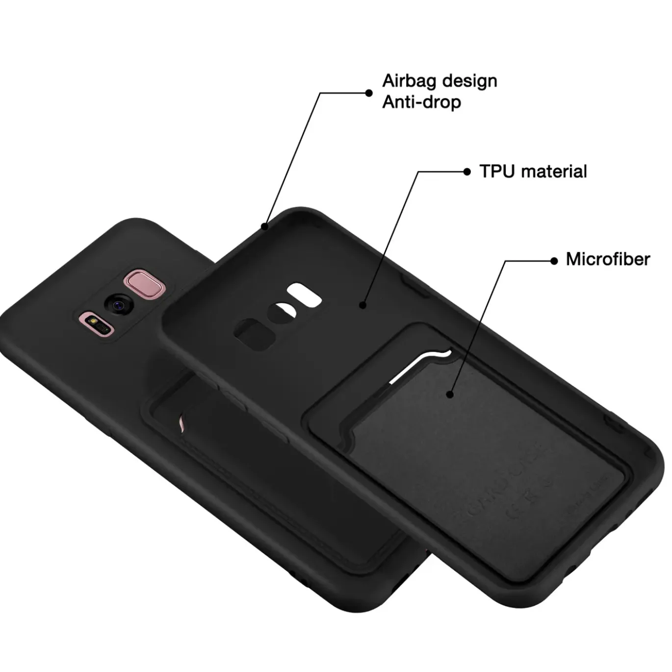 Samsung Galaxy S8 - Silikonhülle mit Kartenfach & Kameraschutz