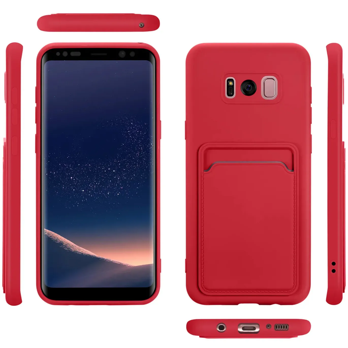 Samsung Galaxy S8 - Silikonhülle mit Kartenfach & Kameraschutz