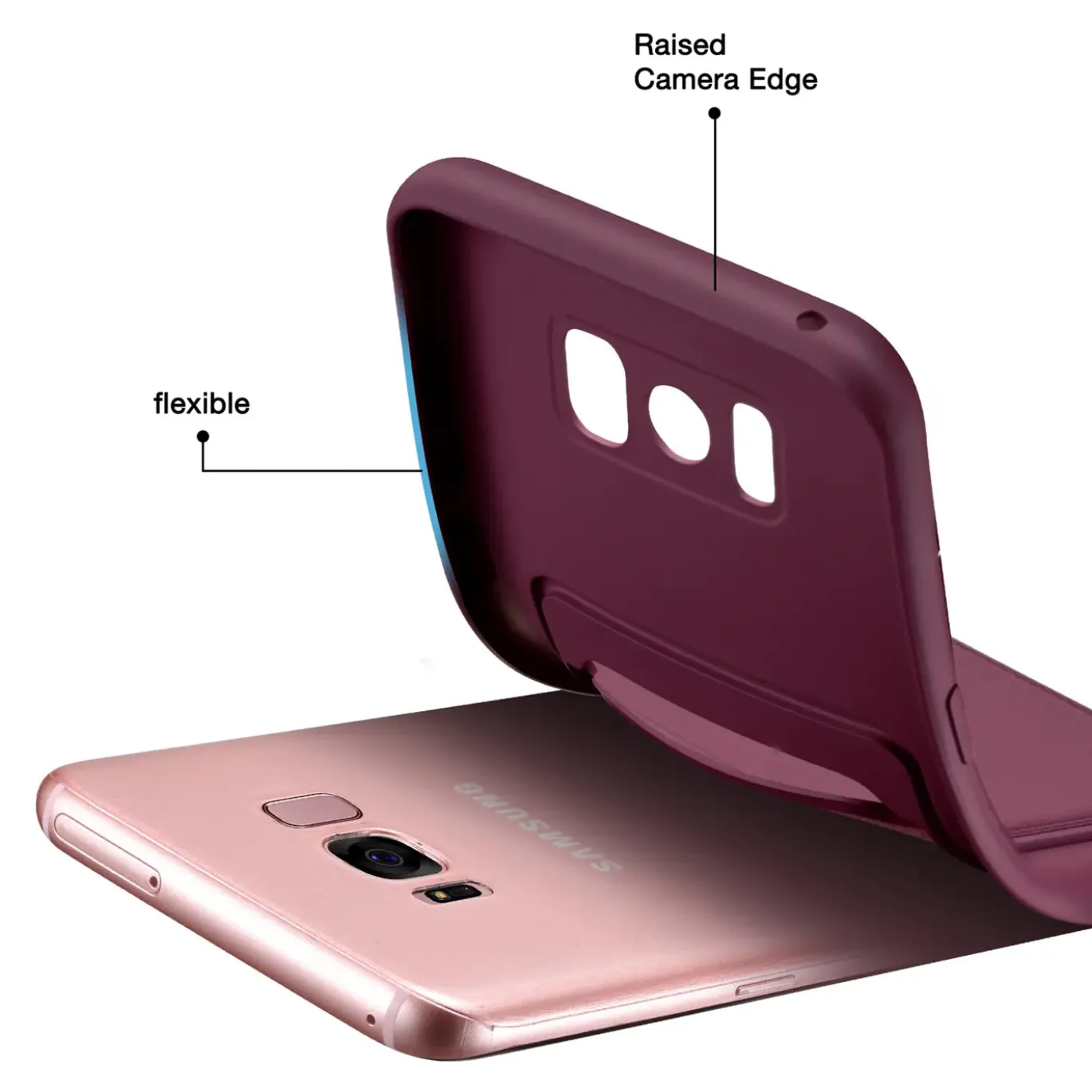 Samsung Galaxy S8 - Silikonhülle mit Kartenfach & Kameraschutz