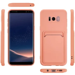 Samsung Galaxy S8 - Silikonhülle mit Kartenfach & Kameraschutz