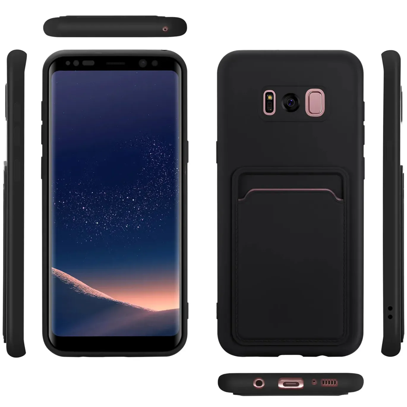 Samsung Galaxy S8 - Silikonhülle mit Kartenfach & Kameraschutz