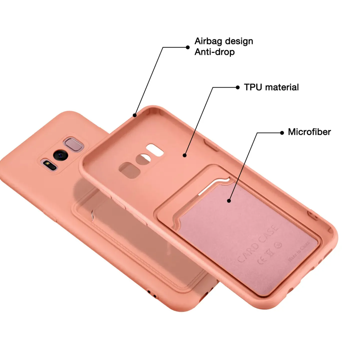 Samsung Galaxy S8 - Silikonhülle mit Kartenfach & Kameraschutz