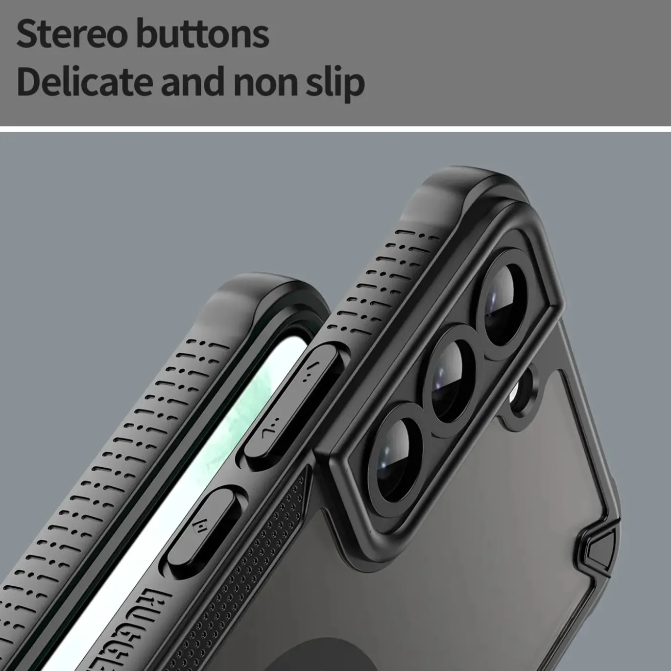 Samsung Galaxy S22 - Stoßfestes MagSafe Case in Schwarz mit halbtransparenter Rückseite