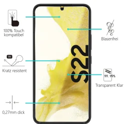 Samsung Galaxy S22 - 2x 9H Panzer Glasfolie, Displayfolie