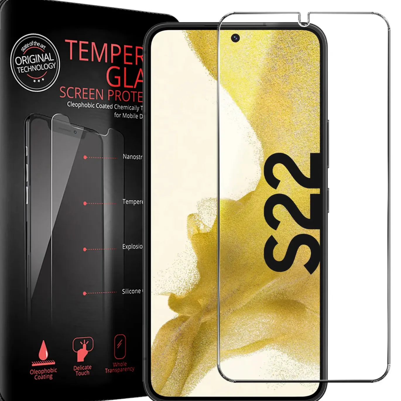 Samsung Galaxy S22 - 2x 9H Panzer Glasfolie, Displayfolie