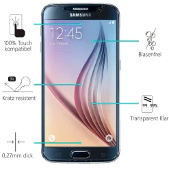 Samsung Galaxy S6 - 2x 9H Panzer Glasfolie, Displayfolie