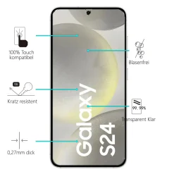Samsung Galaxy S24 - 2x 9H Panzer Glasfolie, Displayfolie