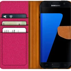 Samsung Galaxy S7 Edge - Jeanslook Klapphülle mit Kartenfach