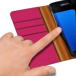 Samsung Galaxy S7 Edge - Jeanslook Klapphülle mit Kartenfach