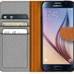 Samsung Galaxy S6 Edge - Jeanslook Klapphülle mit Kartenfach