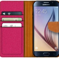 Samsung Galaxy S6 Edge - Jeanslook Klapphülle mit Kartenfach