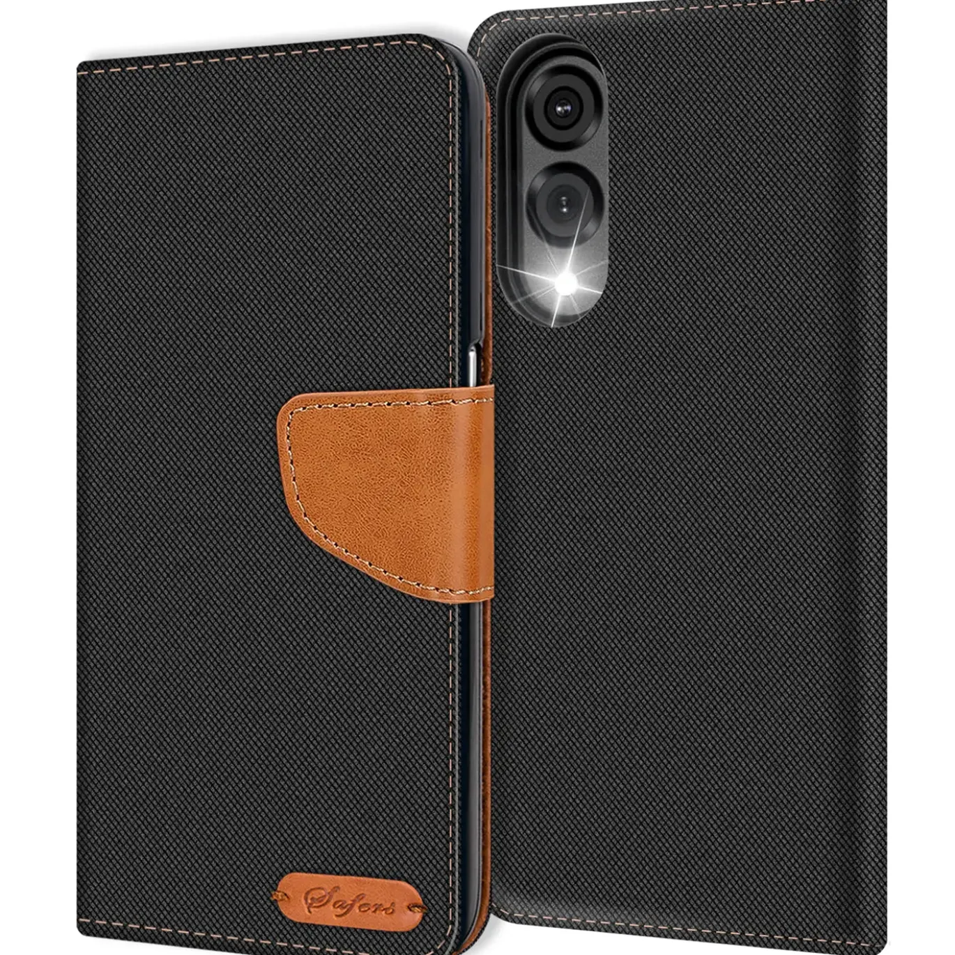 Samsung Galaxy S25 Edge - Jeanslook Klapphülle mit Kartenfach