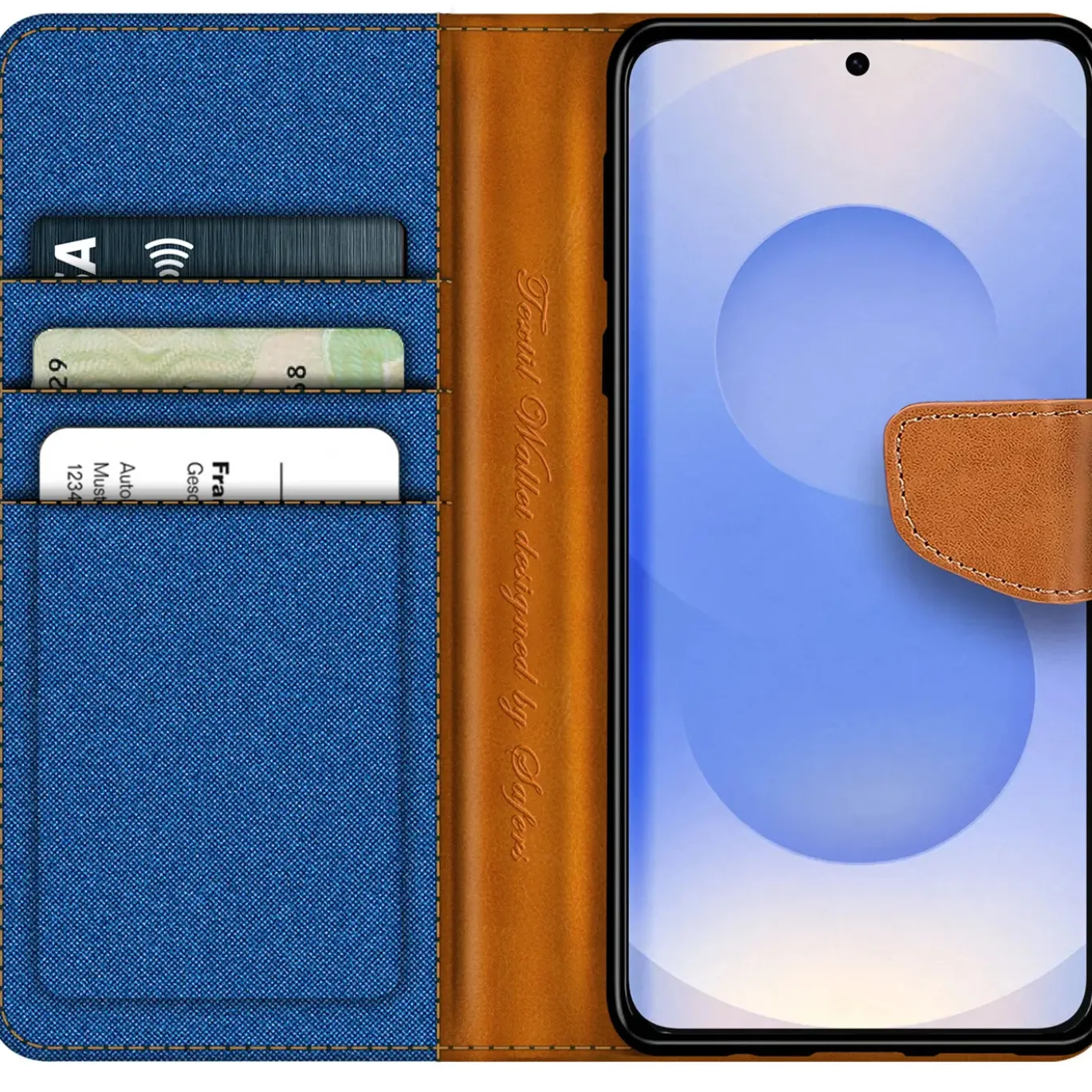 Samsung Galaxy S25 Edge - Jeanslook Klapphülle mit Kartenfach