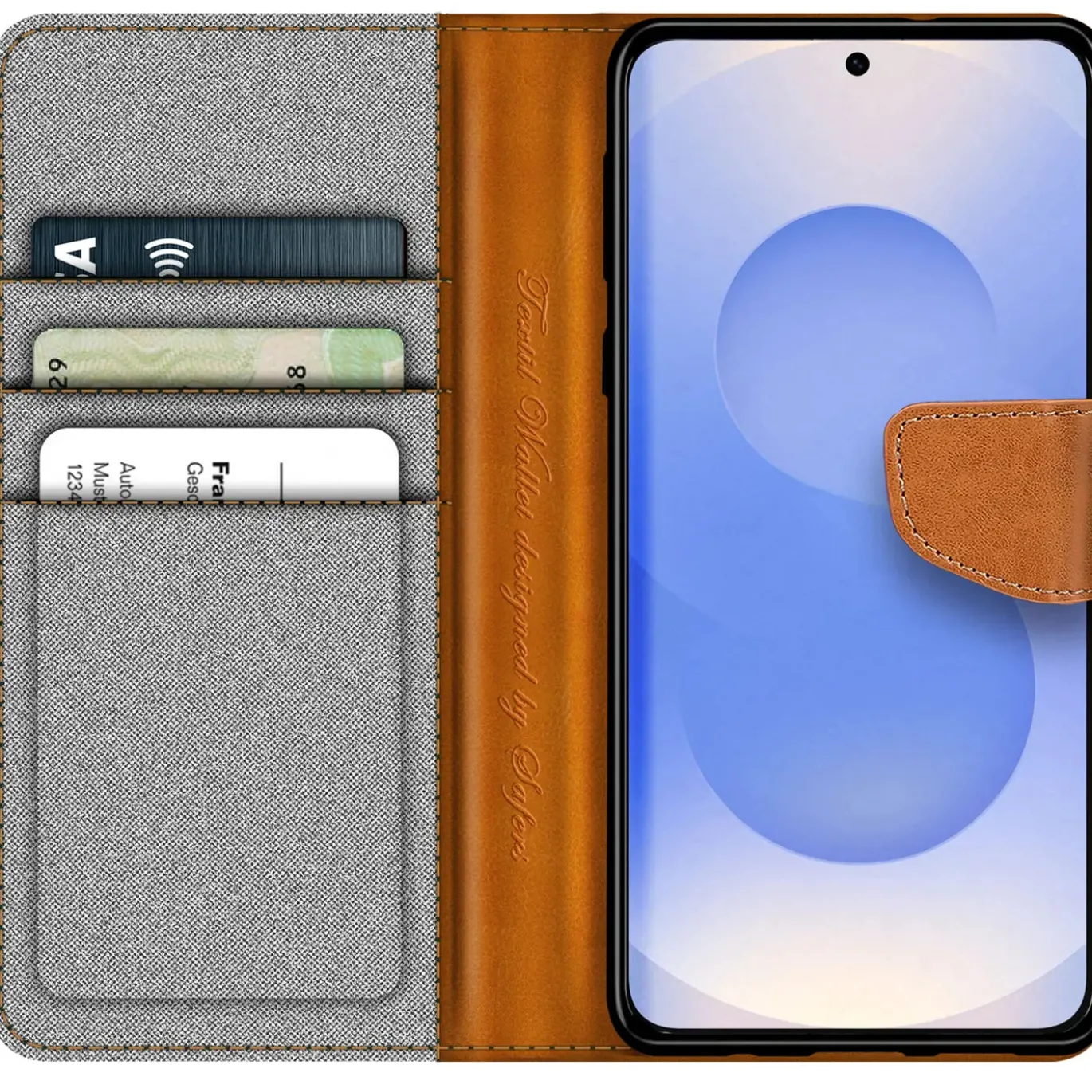 Samsung Galaxy S25 Edge - Jeanslook Klapphülle mit Kartenfach